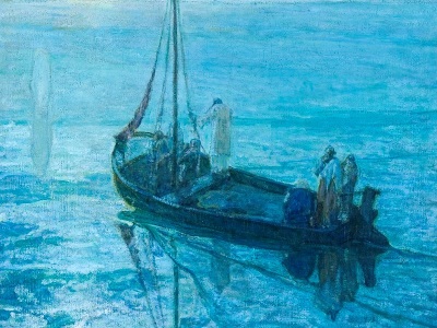painting of the disciples on the sea of Galilee
