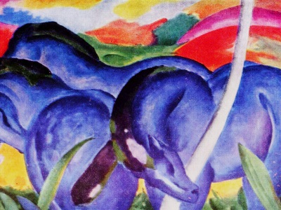 blue horses impressionism